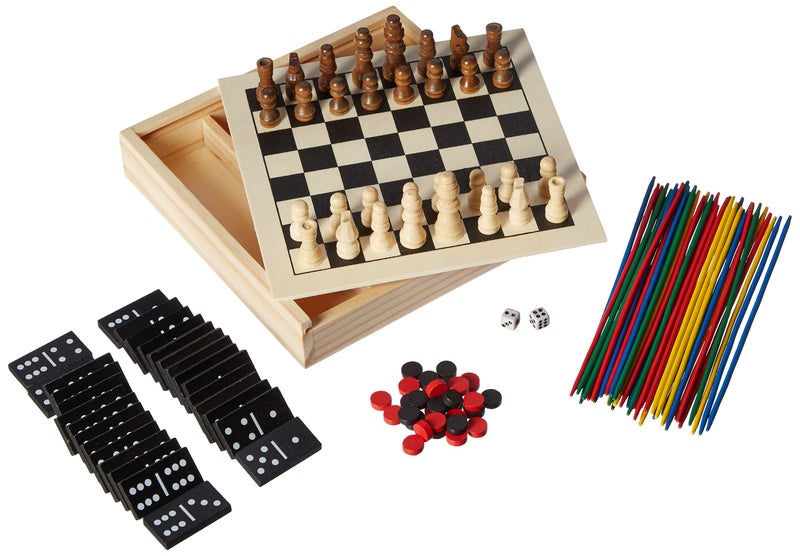 Homeware 5-in-1 Mini Wood Chess Game